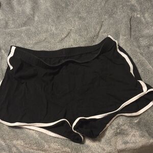 Black Athletic Shorts with White Trim